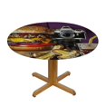 thumbnail image 3 of Orinice Hamburger Soda Round Table Cover Stain Resistant Washable Indoor Outdoor Tablecloth Kitchen Dining Wedding Parties 100% Polyester Fiber 42-46, 3 of 8