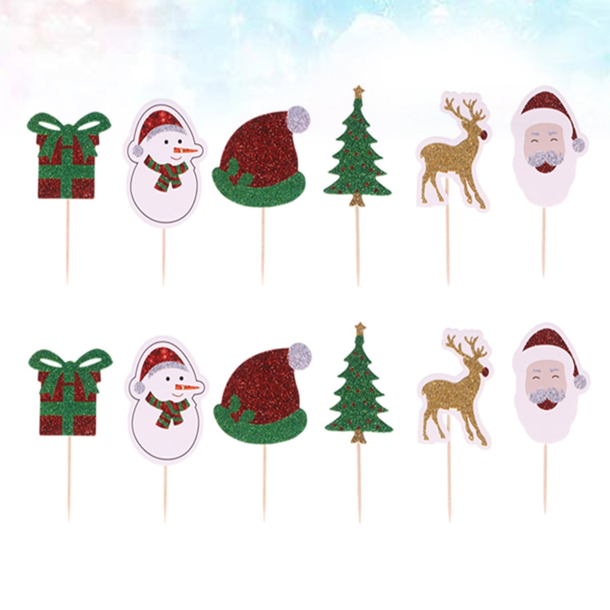 10 Toppers De Décoration Pour Gâteaux De Noël - Figurines Festives En Plastique - Lot Festif