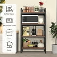 thumbnail image 5 of 27.6"L Metal Storage Shelves,4-Tier Storage Shelves Metal and Wooden Kitchen Shelves for Garage,Pantry,Kitchen, 5 of 7