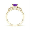 thumbnail image 2 of ANGARA Natural Vintage Style 1.15 ct Amethyst Ring with Diamond Accents in 14K Yellow Gold for Women (Size-8x6mm) | February Birthstone, Anniversary, Jewelry Gift for Women | Natural Amethyst Ring, 2 of 7