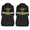thumbnail image 5 of KAKALAD Golden Embroidery Patch Bee Crown Bee Car Seat Covers Set Vehicle Front Seats Protector 2 Pcs, 5 of 9