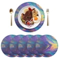 thumbnail image 5 of Ryvnso Tie Dye Rainbow Pattern Round Plate Mats Dining Table Placemat Set of 4 for Holiday Decoration, 5 of 7