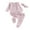 Pink, variant on HBGVBA Toddlers Girls 3 Piece Outfit Solid Color Ruffle Sleeve Romper with Pants and Headband Casual Set for 3-18 Months