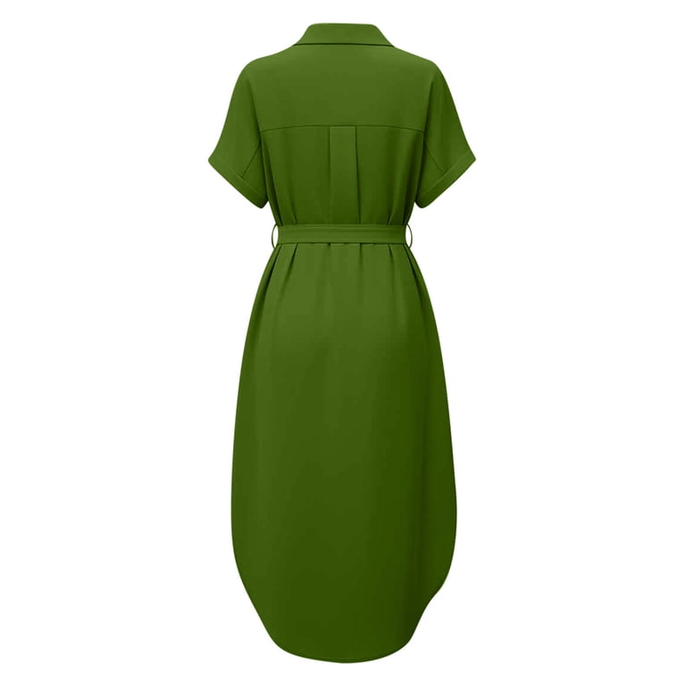 midi workwear dress asdoklhq Graduation Dress Office Midi Dress Business Casual Women's Solid Color Sleeveless V-Neck Business Casual Workwear Midi Multi-Pocket Dress with Belt Gray 2X