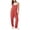 Pink, variant on Costeam Womens Sleeveless V Neck Knit Overalls Dual Square Patch Side Pockets Loose Straight Full Length Wide Strap Relaxed Fit Casual Jumpsuit