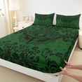 thumbnail image 3 of Castle Fairy Skull Moth Damask 4pcs Bed Sheets for Female Men,Abstract Gothic Theme King Sheets,Bohemian Traditional Flower Super Cozy Sheet Set,Microfiber Bedroom Decor, 3 of 7