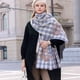 thumbnail image 2 of Bufanda de invierno a cuadros para mujer, cálida y acogedora, chal de gran tamaño, capa, bufandas de moda, chal largo, grueso y cálido para invierno, 2 of 5