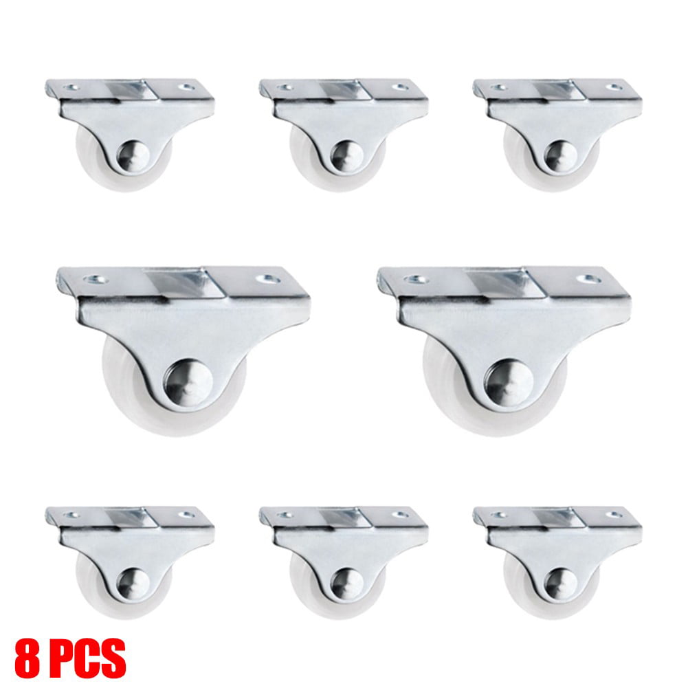4x Small 25mm Fixed Castors Wheels Rubber Furniture Drawer Caster Silence 1" 
