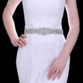 thumbnail image 2 of NUZYZ Rhinestone Bridal Sash Waist Belt with Satin Ribbon for Wedding Party Dress, 2 of 6