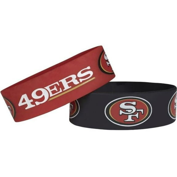 AMO 6326401135 NFL San Francisco 49ers Wide Alternate Bracelets - Pack of 2