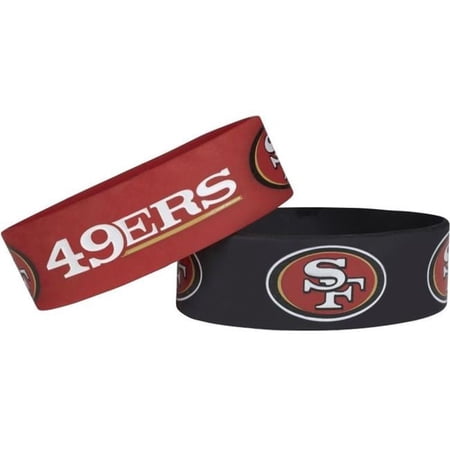 AMO 6326401135 NFL San Francisco 49ers Wide Alternate Bracelets – Pack of 2