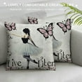 thumbnail image 3 of ONETECH  Dance Like No One Burlap Decorative Square Throw Pillow Case Cushion Cover for Couch Living Room, 3 of 5