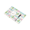 thumbnail image 3 of MKHERT Cute Flamingos Birds and Palm Leaves On Stripes Placemats Table Mats for Dining Room Kitchen Table Decoration 12x18 inch,Set of 4, 3 of 4
