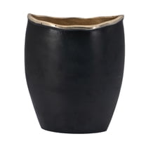 CC Home Furnishings Curved Rim Flower Vase - 9.75" - Black and Gold