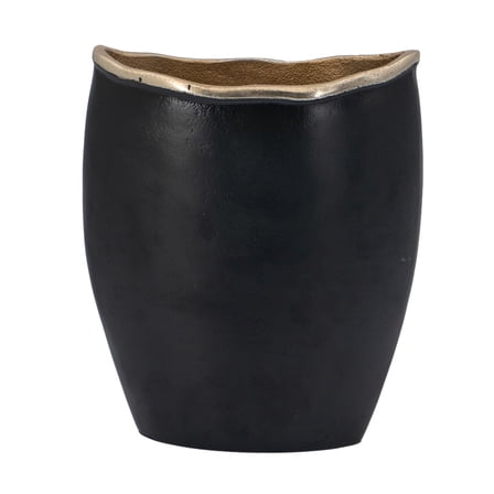 CC Home Furnishings Curved Rim Flower Vase - 9.75" - Black and Gold