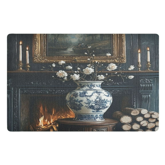 BZSMCE Floor Mats 32x20in Painting Of Blue Vase Creativity Doormats