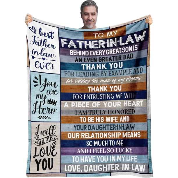LHSHID Fathers Day Father in Law Gifts Father in Law Gift from Daughter in Law/Son in Law Birthday Gifts for Father in Law Best Father in Law Gifts Father in Law Blanket 40"x50"