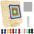 thumbnail image 1 of 7.9Inch Crochet Blocking Board Bamboo Wooden Blocking Board for Knitting and Crochet Projects Reusable Knitting Blocking Board with 20pcs Stainless Steel Rod Pins for Knitting Lover, 1 of 6