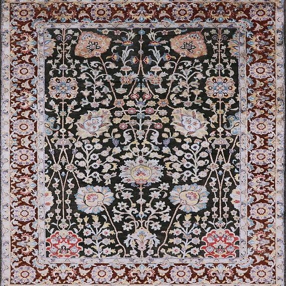 Ahgly Company Machine Washable Indoor Square Industrial Modern Bakers Brown Area Rugs, 3' Square