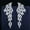 Silver Plated, variant on Yellow Gold Cubic Zircon 925 Silver Leaf Long Dangle Feather Wing Women Earrings