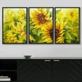 thumbnail image 3 of wall26 - 3 Piece Framed Canvas Wall Art - Sunflowers in Oil Painting Style - Modern Home Art Stretched and Framed Ready to Hang - 24"x36"x3 Black, 3 of 5