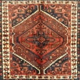 thumbnail image 1 of Ahgly Company Machine Washable Indoor Square Traditional Tomato Red Area Rugs, 10' Square, 1 of 7