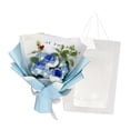 thumbnail image 2 of Ramo de flores de ganchillo, decoración, hecho a mano, terminado, falso, regalo, tejido, artificial Azul, 2 of 9