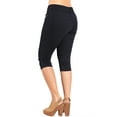 thumbnail image 2 of 2Luver, Women's, Stretchy 5 Pocket Skinny Black Capri Jeans, Black, 9, 2 of 3