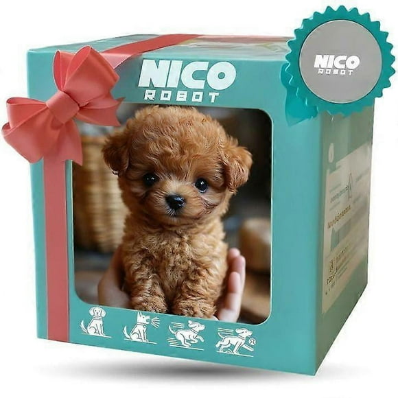 Nico Robot Dog, My Realistic Robot Puppy Doll, Interactive Plush Toy That Acts Like a Real PuppyBrown