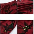 thumbnail image 3 of Tyhengta Mens Shorts Casual Sports Drawstring Zipper Pockets Elastic Waist CamoWine 32, 3 of 8