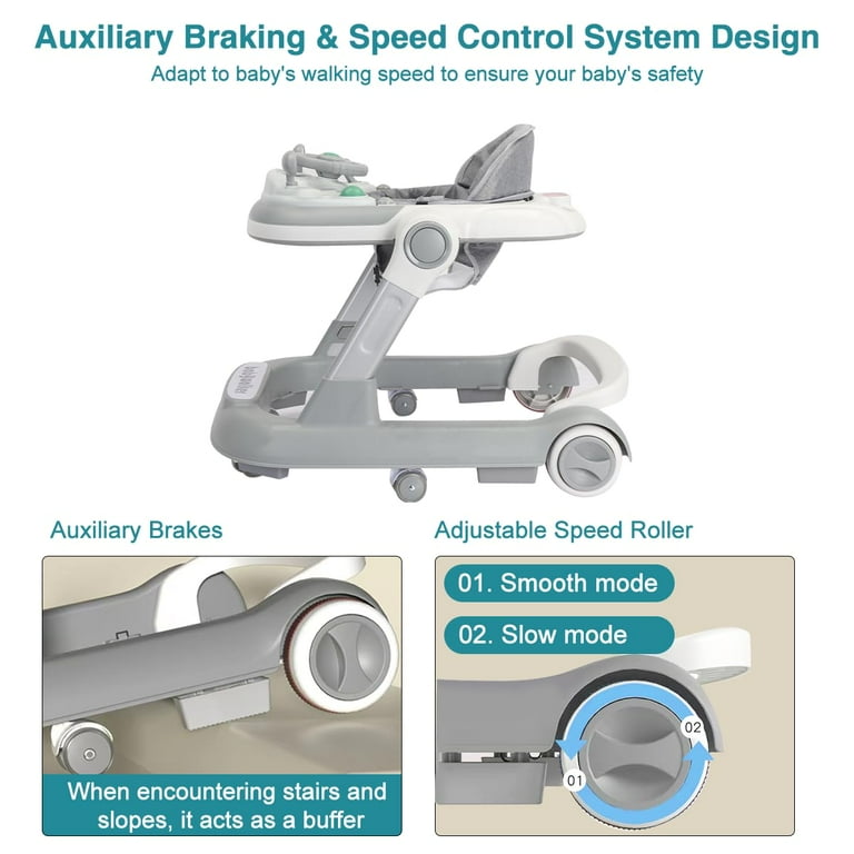 Ubravoo 2 in 1 Baby Walker, Adjustable with Removable Trays Ubravoo 2 in 1 Baby Walker, Adjustable with Removable Trays