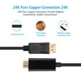 thumbnail image 5 of 6ft DP to HDMI Cable Gold Plated Display Port DP to HDMI Displayport to HDMI Cable Adapter 4K Full HD 1080P Adapter Cable, 5 of 7