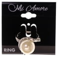 thumbnail image 2 of Mi Amore Bead Sized-Ring Silver-Tone/White Size 9.00, 2 of 2