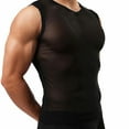 thumbnail image 2 of Men See-Through Fishnet T-Shirt Clubwear Running Short Sleeve Vest Top, 2 of 8