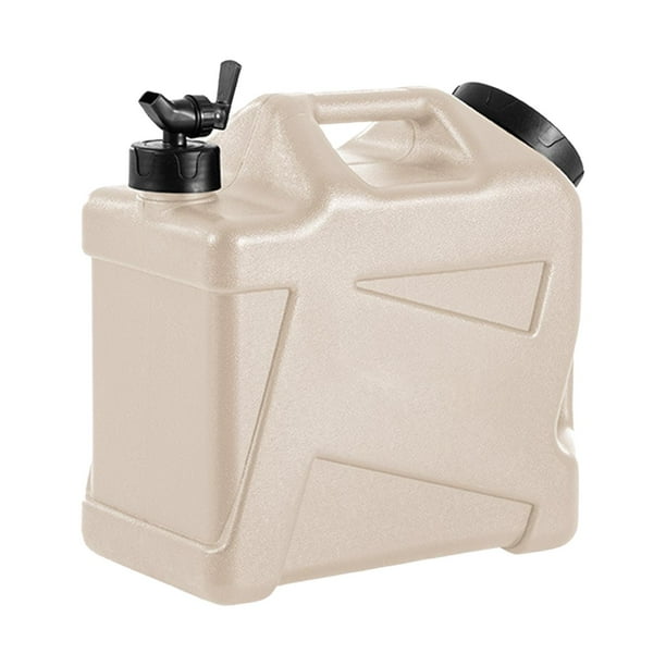 Grifo para tanque de agua de camping, duradero y portátil con doble asa de PE, práctico cubo. Beige
