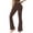 Brown, variant on Women's V Back Scrunch Butt Flare Leggings Ruched Bell Bottom Yoga Pants