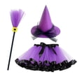 thumbnail image 4 of LYHaoo Girls Dress Up Costume Tutu Skirt with Hat Broom for Kids Halloween Themed Party(L), 4 of 4