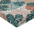 thumbnail image 4 of Ambesonne Tropical Fitted Sheet, Palm Leaves Line Art Plot, King Size, Dark Cadet Blue and Almond, 4 of 5
