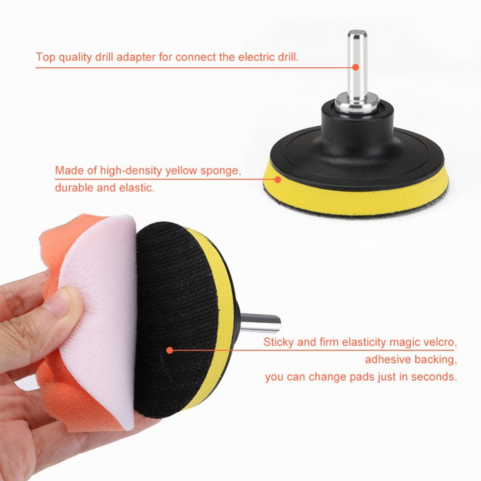 22Pcs Drill Brush Attachment Cleaning Set, Multi Purpose Scrub Pad Sponge Polishing Kit Heavy Duty Nylon Bristle for Car Detailing Bathroom Kitchen Tile Wheel Rim Household Tool