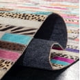 thumbnail image 5 of SAFAVIEH Studio Leather Asia Colorful Stripes Area Rug, Ivory/Blue, 5' x 8', 5 of 9