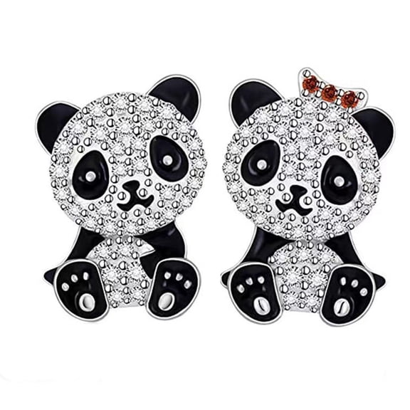 Creative Cute Panda Bow Earrings