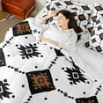 thumbnail image 5 of Manfei Western Bohemian Aztec 7pcs Bedding Comforter Set for Female, Vintage Mandala Triangle Queen Bedding Sets, White Brown Hippie Reversible Queen Sheet Sets, Microfiber Bedroom Decor, 5 of 8