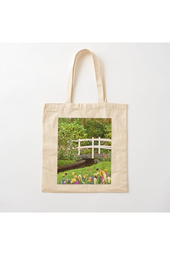 Garden Bridge Style 03 Canvas Tote Bags, Reusable Shopping Bag