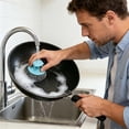 thumbnail image 5 of 1 Pc Steel Wool Scrubber with Plastic Short Handle, Stainless Steel Scrubber Brillo Pad, for Scouring Stubborn Messes from Cast Iron, Pots, Pans, Grill, Stoves, Sink, 3.14 Inch, 5 of 9