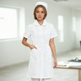 thumbnail image 2 of Womens Long Sleeve Lab Coat Scrub Jacket Medical Uniform Multi Pocket Easy Care Professional Workwear White XL, 2 of 3