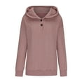 thumbnail image 4 of LYXSSBYX Winter Coats for Women Fashion Women's Winter Casual Long Sleeve Button Solid Hooded Coat, 4 of 7