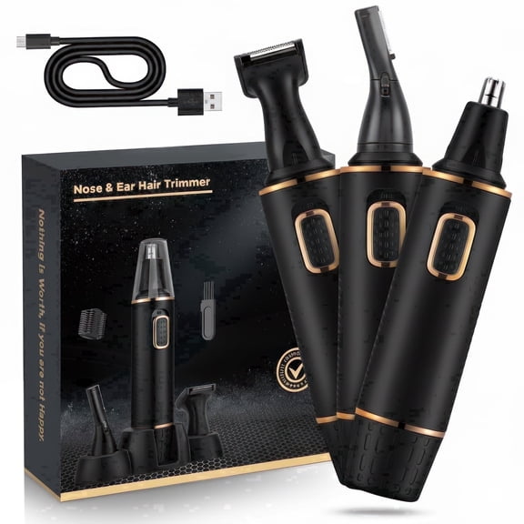 Obacre Nose Hair Trimmer for Men,Painless USB Rechargeable Nose Hair Trimmer, Ear and Nose Hair Trimmer for Men, Professional Facial Hair Trimmer with IPX7 Waterproof Dual Edge Blades