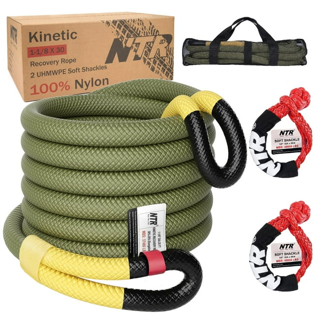 Cuerda de Remolque NTR 1-1/8" x 9,1 m Cinética con 2 Grilletes Blandos