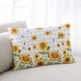 thumbnail image 2 of Yellow Sunflower Throw Pillow Cover 16 x 24 Inch Decorative Pillow Cover Grey Plaid Country Bee Farmhouse Floral Lumbar Pillowcase Seasonal Rectangle Cushion Case for Couch Sofa Bed Living Room, 2 of 7