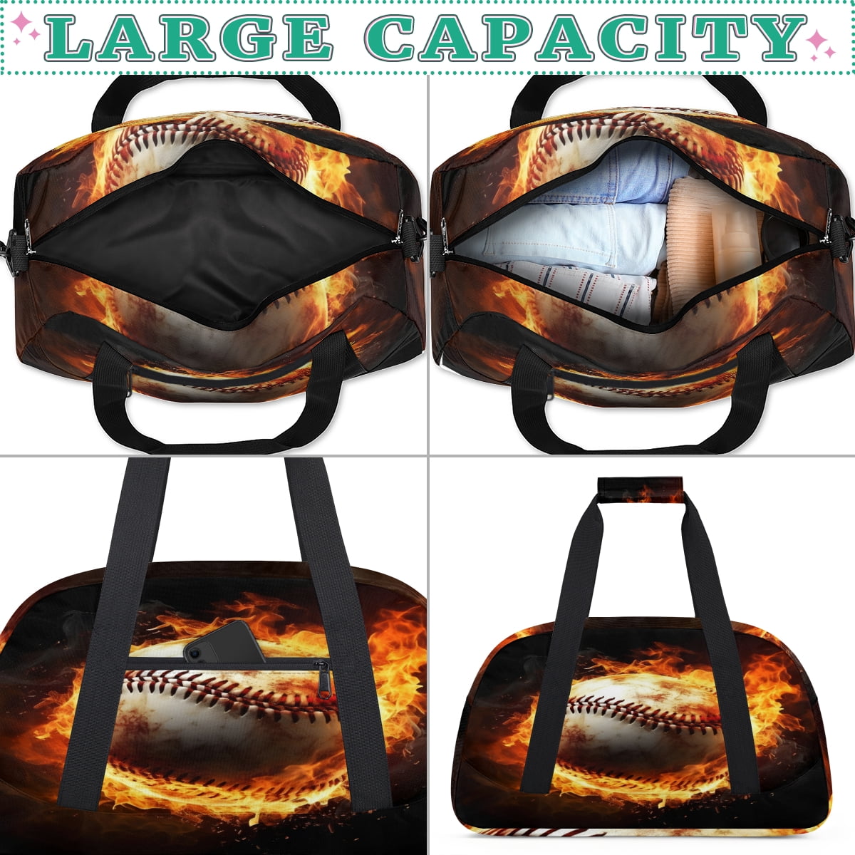 Qzjjjmy Rugby Bag for Boys Sport Duffel Bag Kids Men Gym Bag Travel Duffle Bag